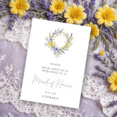 Carte Romantic Yellow Lavender Wreath Maid of Honor