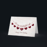 Carte Romantique 50e anniversaire Red Heart Bunting femm<br><div class="desc">Une belle et romantique carte de 50ème anniversaire pour un mari de donner à sa femme. L'extérieur de la carte a une chaîne de coeurs roses roux de bottes sur un arrière - plan vintage de dentelle. Le texte dit : "À ma merveilleuse femme, heureux 50e anniversaire". L'intérieur de la...</div>