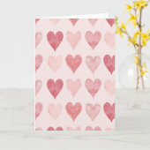 Carte romantique à coeurs roses (Fleur jaune)