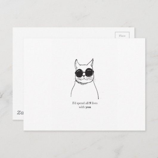 Carte romantique à main dessinée (Devant / Derrière)