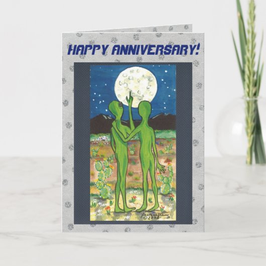 Carte Romantique Alien Anniversaire Personnalisez- (Devant)