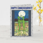 Carte Romantique Alien Anniversaire Personnalisez- (Fleur jaune)