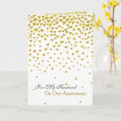 Carte Romantique amour Anniversaire Coeurs d'or (Fleur jaune)