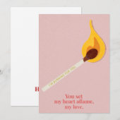 Carte Romantique - Amour Brûlant (Devant / Derrière)