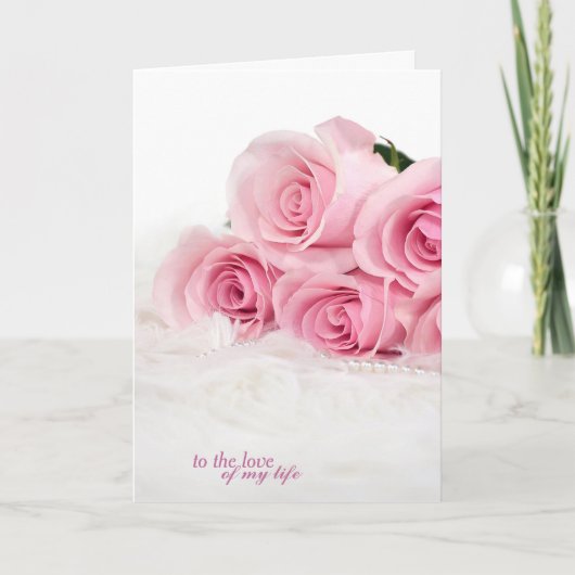 Carte romantique birthday roses on (Devant)