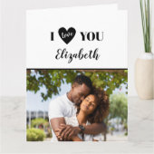 Carte Romantique Black 5 Photo Je t'aime Saint Valentin (Devant)