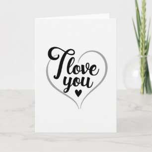 Carte romantique blanche Je t'aime