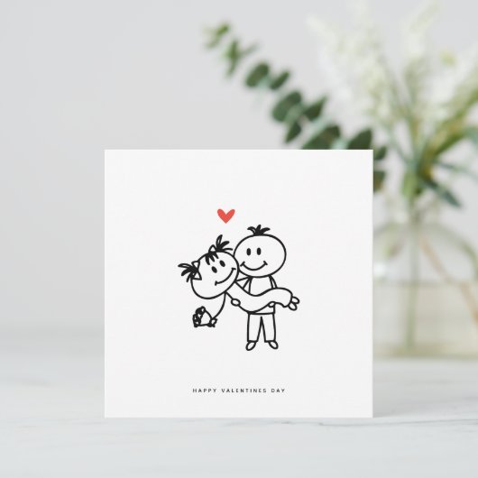Carte romantique - Carte d'anniversaire Valentines (Debout devant)