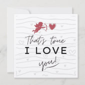 Carte Romantique « C'est vrai je t'aime » Script Moderne (Devant)