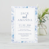 Carte Romantique Chic Floral Wedding Invitations (Debout devant)