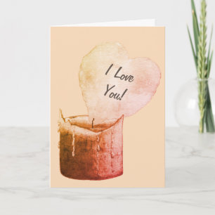 Carte romantique coeur rouge en forme de flamme amour