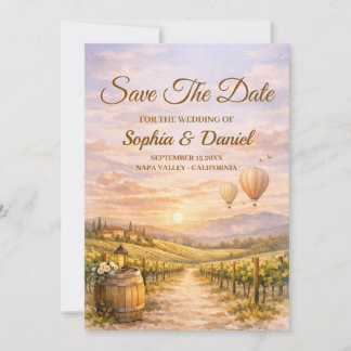 Carte Romantique coucher de soleil dans le vignoble Save