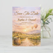 Carte Romantique coucher de soleil dans le vignoble Save (Debout devant)