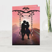 Carte romantique coucher de soleil Silhouette Coup (Devant)