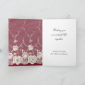 Carte Romantique Crème rouge Blanche dentelle Mariage fl (Intérieur)