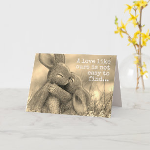 Carte romantique d'amour de lapin pour l'être aimé