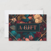 Carte Romantique Dark Floral Business Certificat cadeau (Devant)