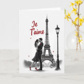 Carte Romantique de Baiser à Paris (Fleur jaune)