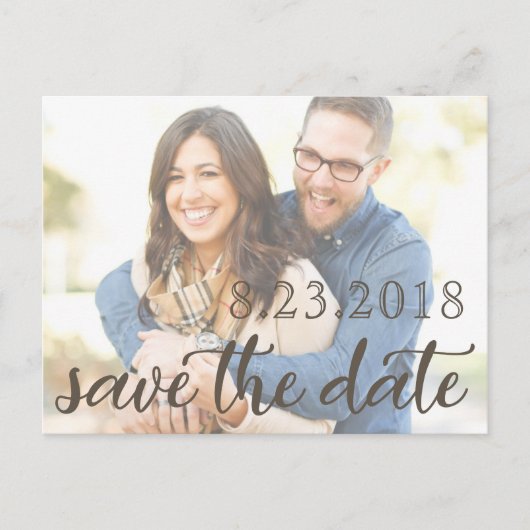 Carte Romantique de Date de Sauvegarde avec Photo (Devant)