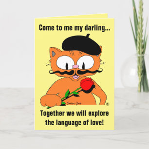 Carte romantique de la Saint-Valentin Señor Gato