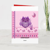 Carte romantique de Saint-Valentin avec le hibou (Dos)