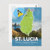 Carte romantique des Caraïbes pour lune de miel à  (Devant / Derrière)