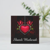 Carte romantique du Coeur Rouge et Rose Shaadi Mub (Debout devant)