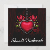 Carte romantique du Coeur Rouge et Rose Shaadi Mub (Devant)