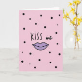 Carte romantique Embrasse-moi Amour (Fleur jaune)