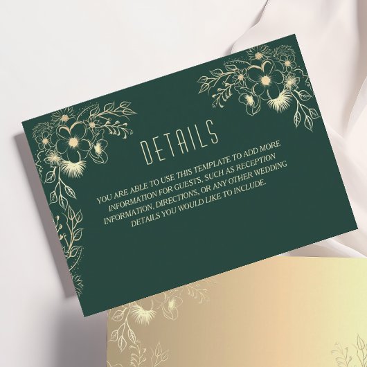 Carte Romantique Emerald Green Mariage Détails