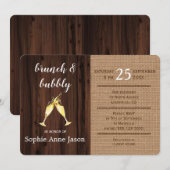 Carte Romantique Floral Burlap Vieux grange Brunch (Devant / Derrière)