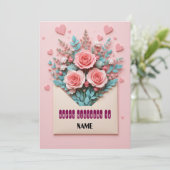 Carte Romantique Florale Anniversaire (Debout devant)