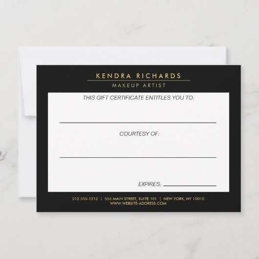 Carte Romantique Flore foncée Certificat cadeau (Dos)