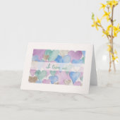 Carte romantique « J'aime notre histoire » avec cœ (Fleur jaune)