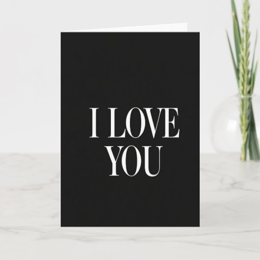 Carte Romantique Je T'Aime Noir (Devant)