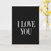 Carte Romantique Je T'Aime Noir (Fleur jaune)