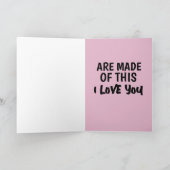 CARTE ROMANTIQUE JE T'AIME POUR LUI GREETING CARD (Intérieur)