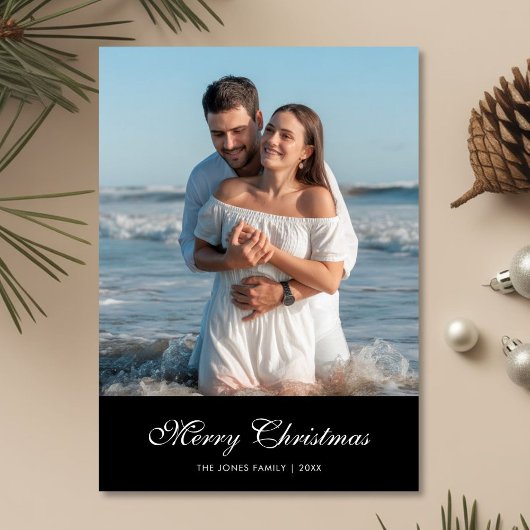 Carte romantique Joyeux Noël Couple