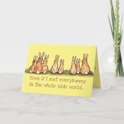 Carte Romantique Lapin Lapin Jaune Anniversaire Annivers (Devant)
