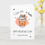 Carte Romantique Latte Café Femme amie de Valentine (Fleur jaune)