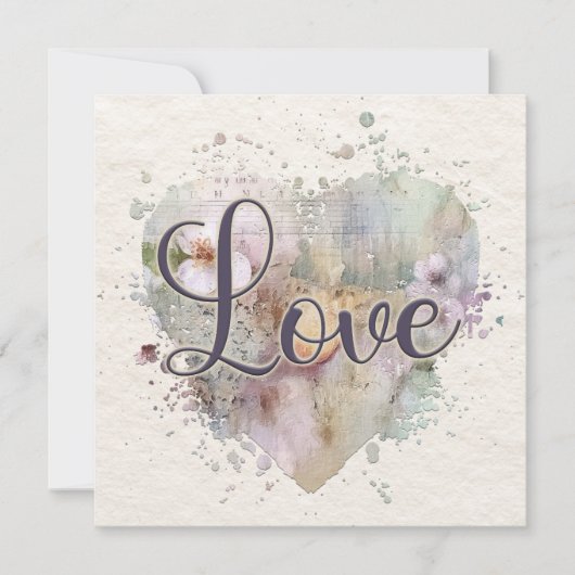 Carte Romantique Love Heart Note (Devant)