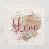 Carte Romantique Love Heart Note (Devant / Derrière)