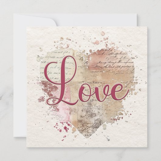 Carte Romantique Love Heart Note (Devant)