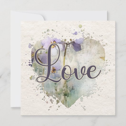 Carte Romantique Love Heart Note (Devant)