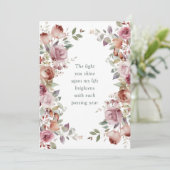 Carte Romantique Mauve Floral Mariage Anniversaire (Debout devant)