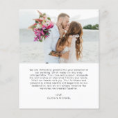 Carte romantique minimaliste de Merci mariage (Dos)