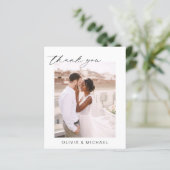 Carte romantique minimaliste de Merci mariage (Debout devant)