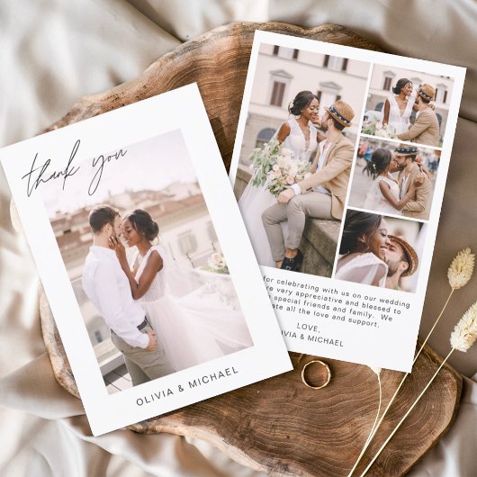 Carte romantique minimaliste de Merci mariage