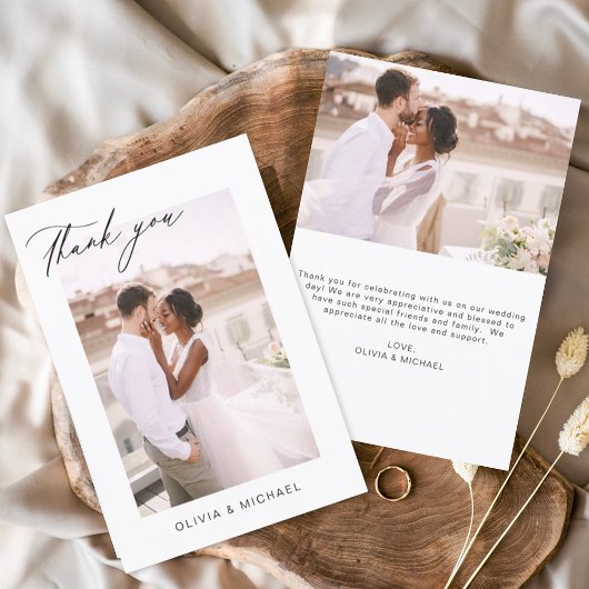 Carte romantique minimaliste de Merci mariage