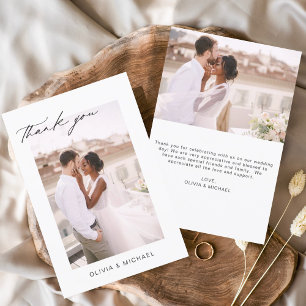 Carte romantique minimaliste de Merci mariage